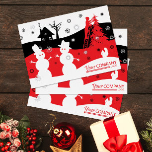 Red Black Logo Business Company Weihnachtsfeiertag Folieneinladung