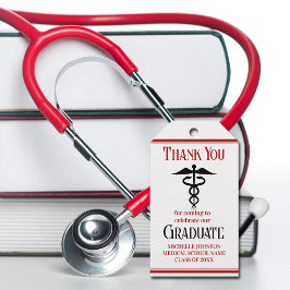 Red Black Medical School Custom Graduation Party Geschenkanhänger