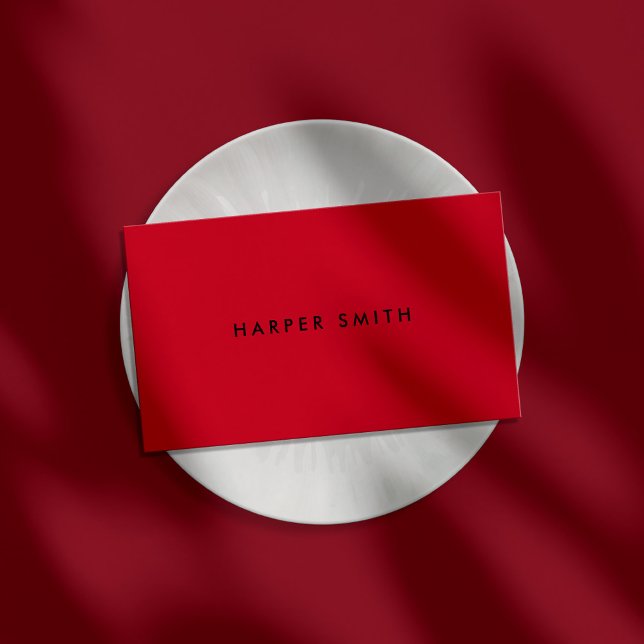 Red Black Modern Minimal Beruflich Visitenkarte (Von Creator hochgeladen)