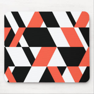 Red-black, modern, trendy, urban geometric design mousepad