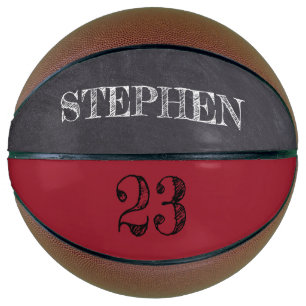 RED Black Number Chalkboard Ätzung mit Namen Basketball