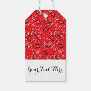 Red Black Paisley Bandana Personalisiert Geschenkanhänger