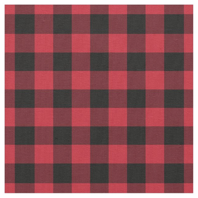 Red & Black Plaid Gingham Stoff (Nahaufnahme)