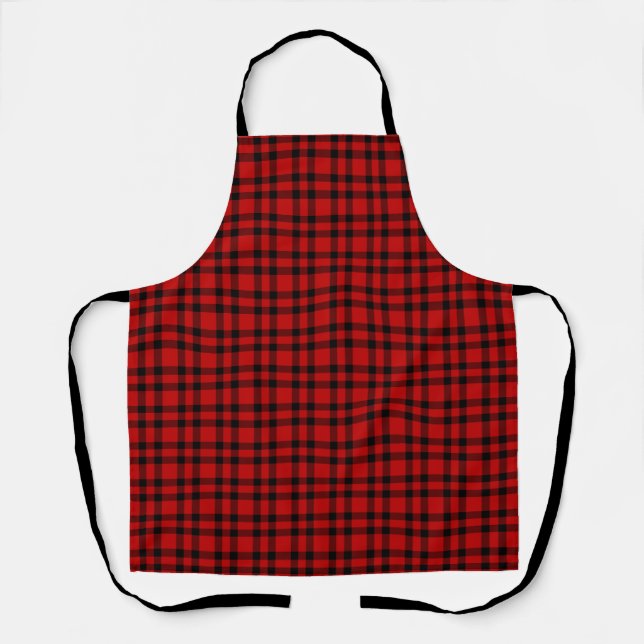 Red Black Plaid Pattern Schürze (Vorderseite)