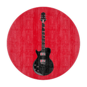 Red Black Pop Art Electric Gitarre Schneidebrett