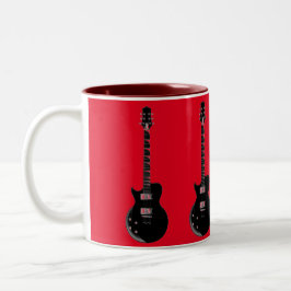 Red Black Pop Art Electric Gitarre Zweifarbige Tasse