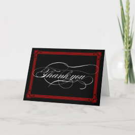 Red & Black Poster Style Danke Karte