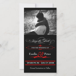 Red & Black Poster Style Save the Date