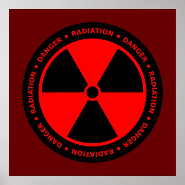 Red & Black Radiation Warning Poster (Vorne)