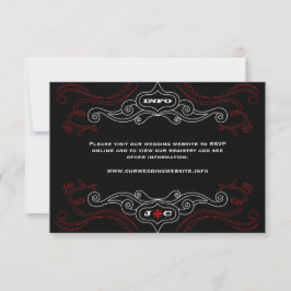 Red & Black Rock 'n' Roll Music Themed Wedding Einladung