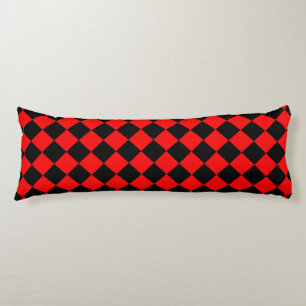 Red Black Schachbrett Diamond Pattern Seitenschläferkissen