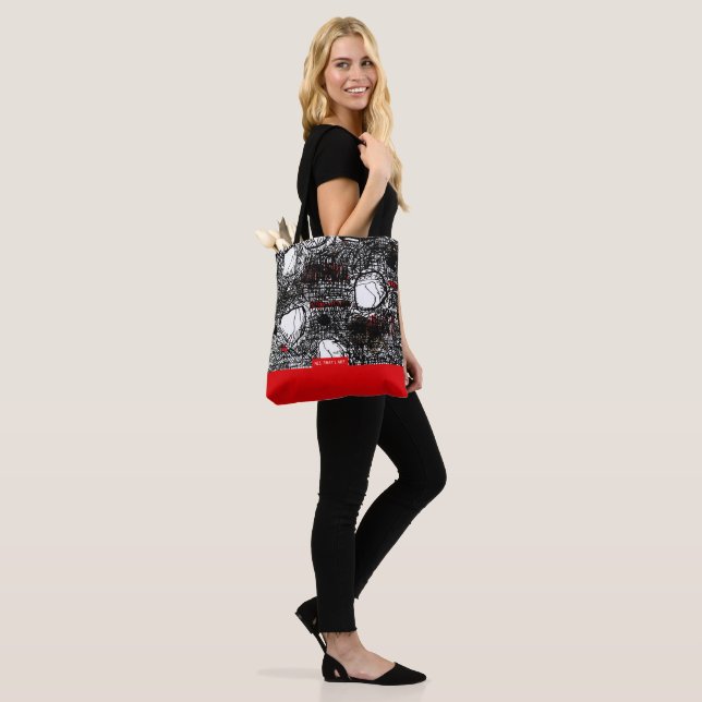 Red & Black Scribble, sacs à main (Sur le modèle)