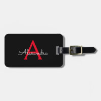 Red Black Script Giron Monogram Name