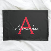Red Black Script Giron Monogram Name