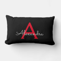 Red Black Script Giron Monogram Name