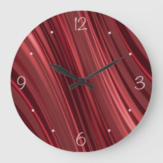 Red black shaded stripes große wanduhr