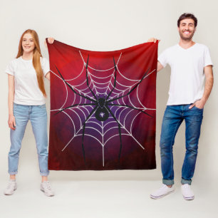 Red Black Spider Throw Blanket Fleecedecke