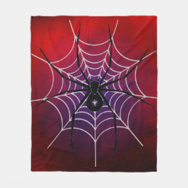 Red Black Spider Throw Blanket Fleecedecke