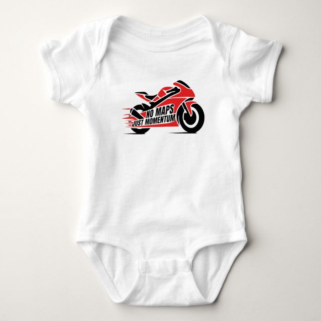 Red Black Sport Motorcycle  Baby Strampler (Vorderseite)