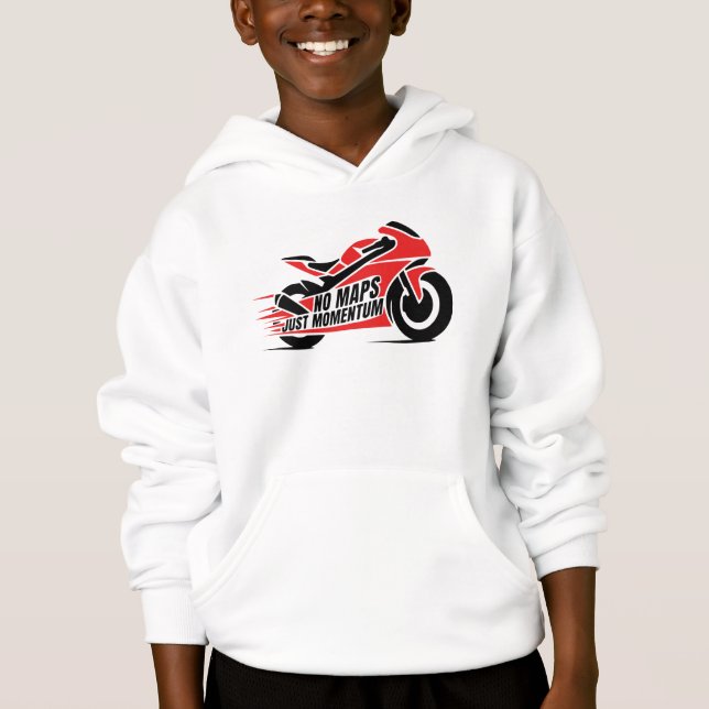 Red Black Sport Motorcycle  Hoodie (Vorderseite)
