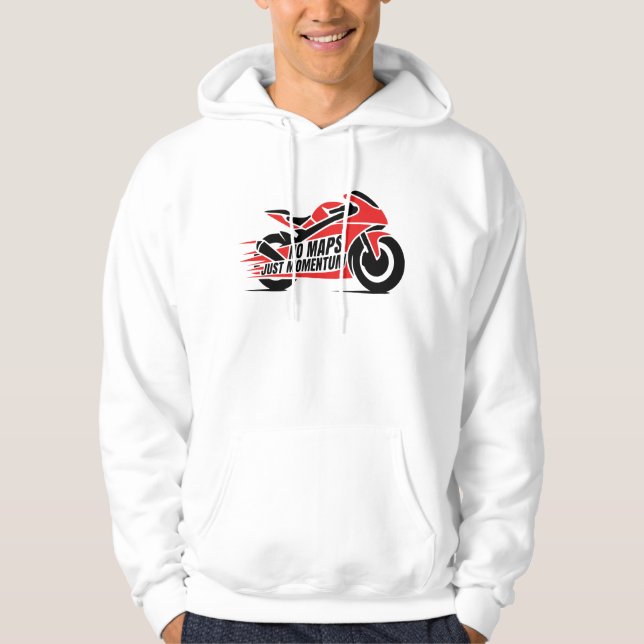Red Black Sport Motorcycle  Hoodie (Vorderseite)
