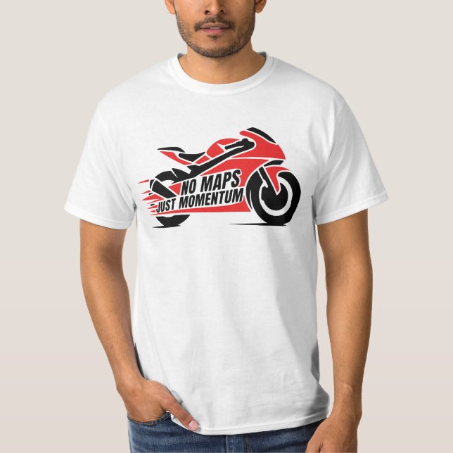 Red Black Sport Motorcycle  T-Shirt (Vorderseite)