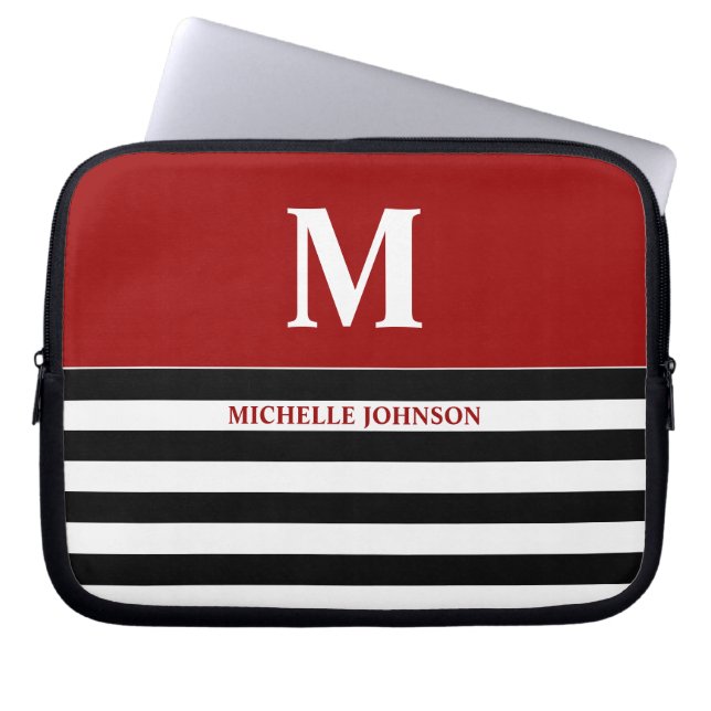 Red Black Striping Notebook Case für Frauen oder M (Vorderseite)