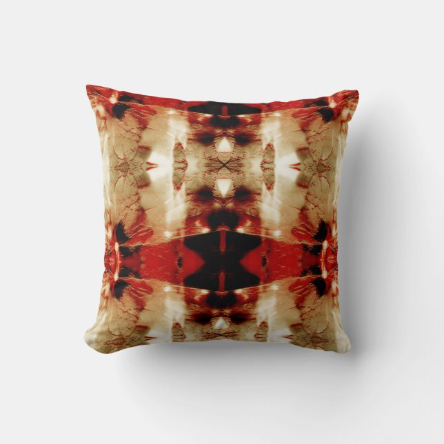 Red Black Tan White Native American Southwest Look Kissen (Vorderseite)