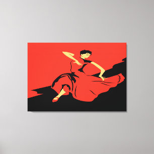 Red Black Tango Art Leinwanddruck