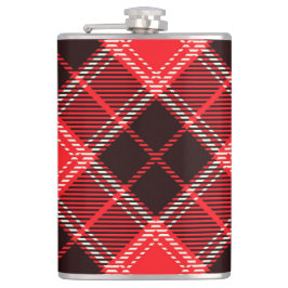 Red Black Tartan Flachmann