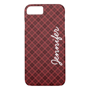 Red Black Tartan Karierter Personalisierter Name,  title_seo2