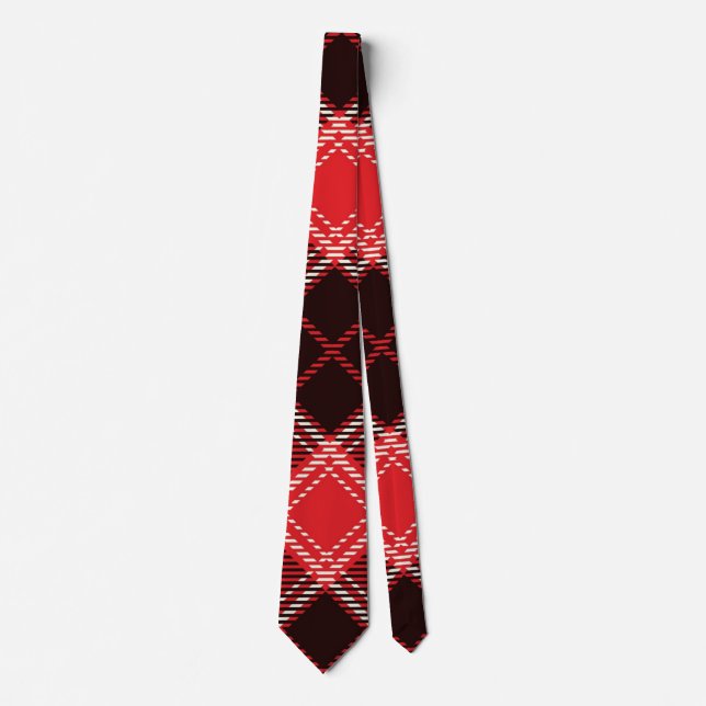 Red Black Tartan Krawatte (Vorderseite)