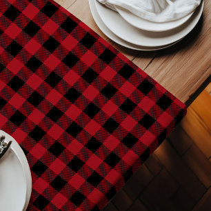 Red Black Tartan Runner Cosy Cabin Table Akzent Großer Tischläufer
