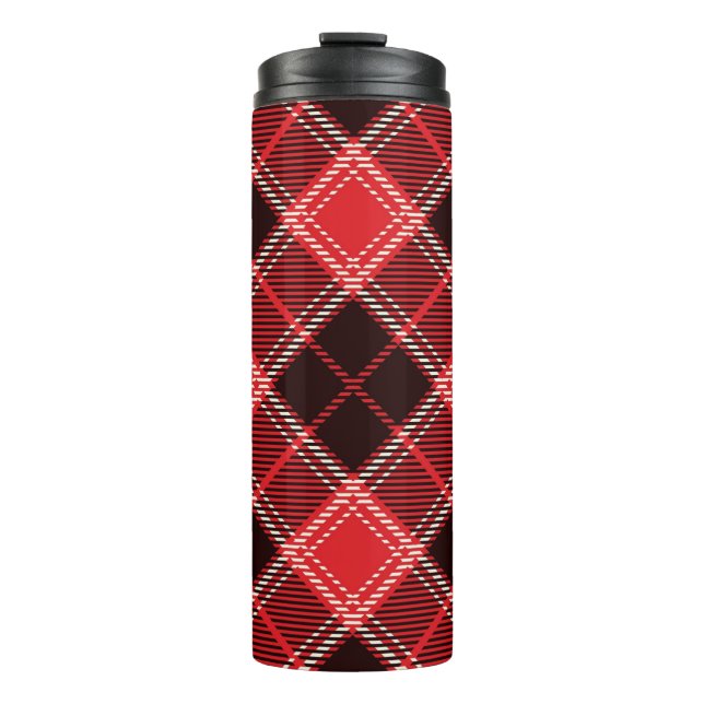 Red Black Tartan Thermosbecher (Vorderseite)