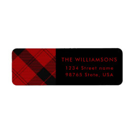 Red Black Tartan Weihnachts Custom Address