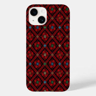Red & Black Tatreez Arab Henna Case-Mate iPhone 14 Hülle