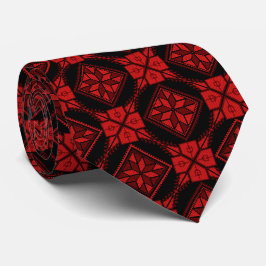 Red & Black Tatreez Henna Thobe Print Muster Krawatte