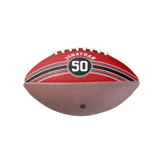 Red Black Team Jersey Fan Gear Name Number Football (Gedreht 270)