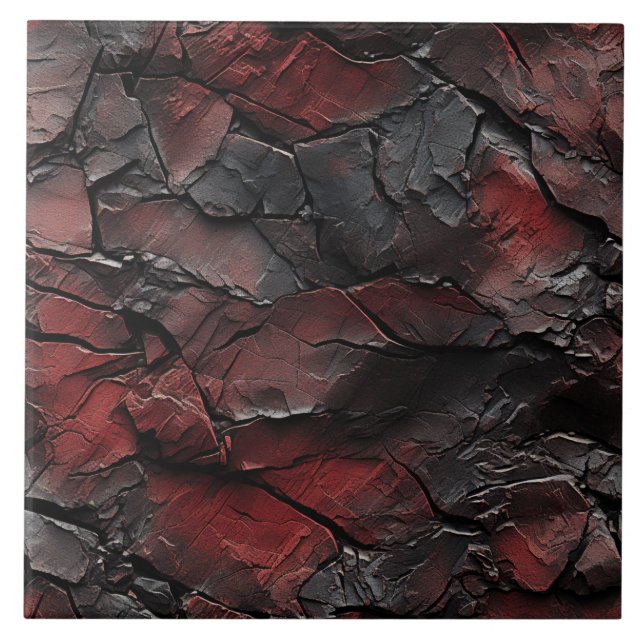 Red & Black Textured Slate Fliese (Vorderseite)