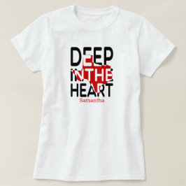 Red & Black TX Staat Cutout Tief im Herzen T-Shirt