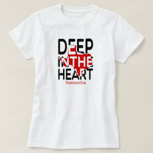 Red & Black TX Staat Cutout Tief im Herzen T-Shirt