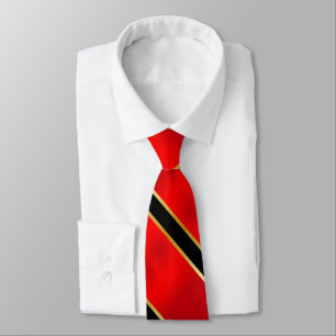 Red Black und Gold Streifen auf Red Krawatte