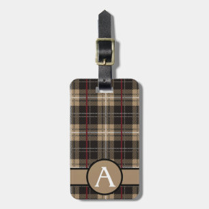 Red Black und Tan Kariert Tartan personalize Gepäckanhänger