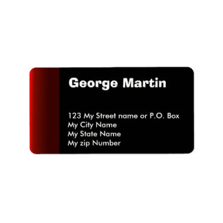 Red Black Vintag Adressaufkleber