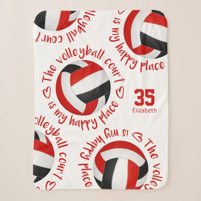 red black volleyball court happy place typography sherpadecke (Vorderseite)