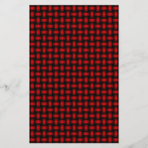 Red Black Weave Pattern Briefpapier