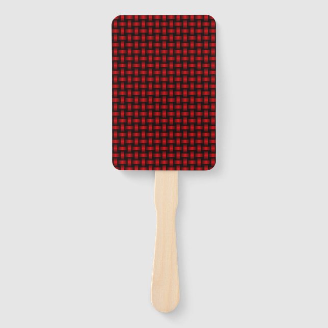 Red Black Weave Pattern Fächer (Vorderseite)