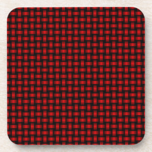 Red Black Weave Pattern Getränkeuntersetzer