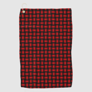 Red Black Weave Pattern Golfhandtuch