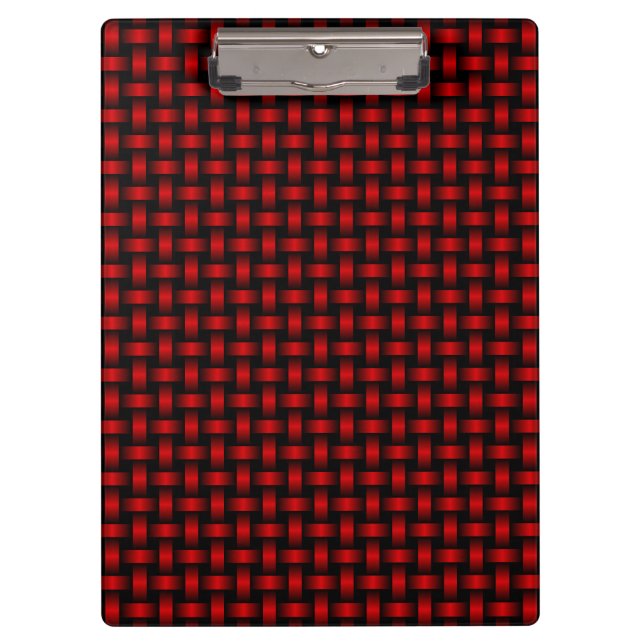 Red Black Weave Pattern Klemmbrett (Vorderseite)